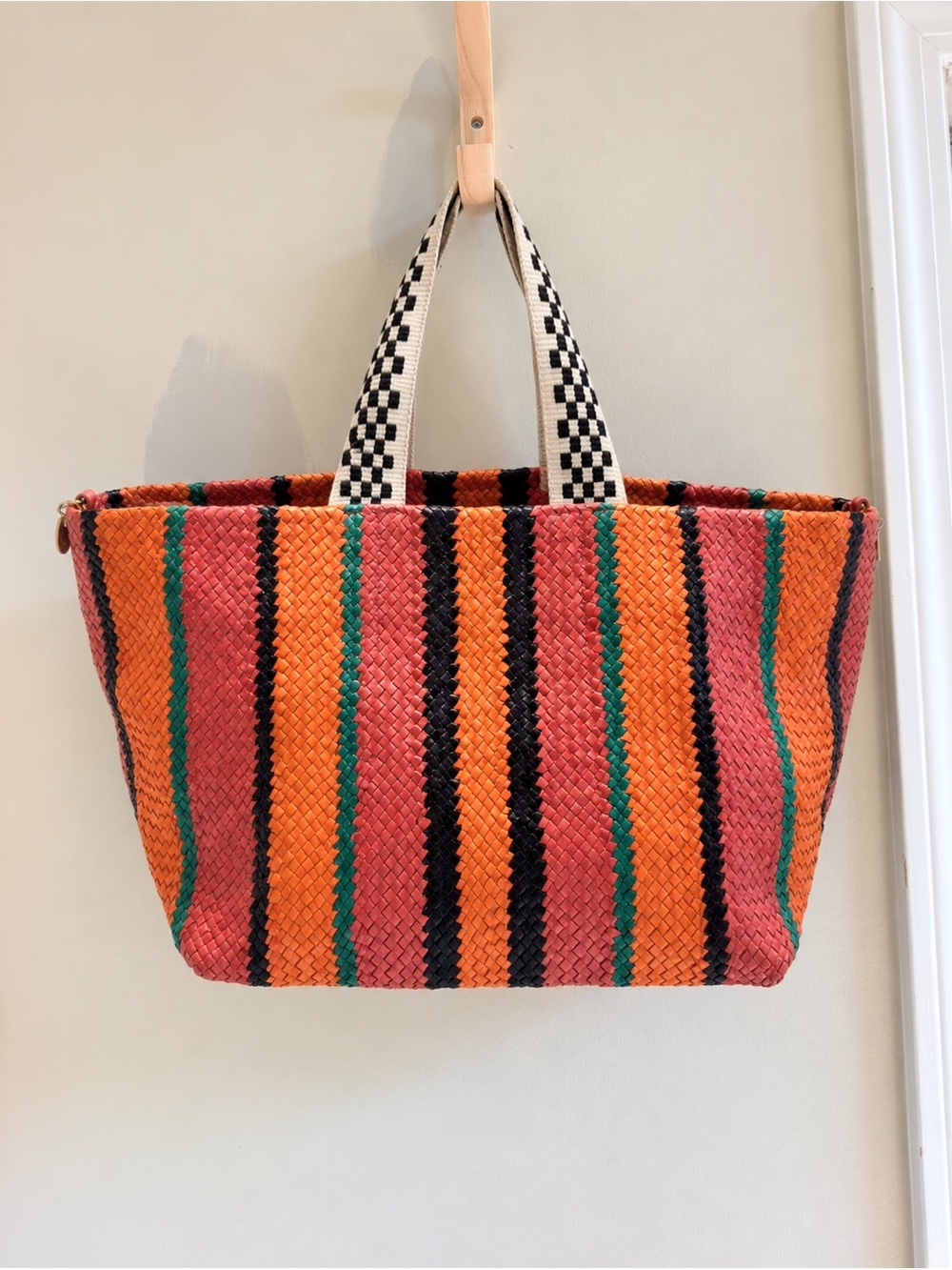 Clare V Bateau Tote - Petal Woven w/ Stripes $495